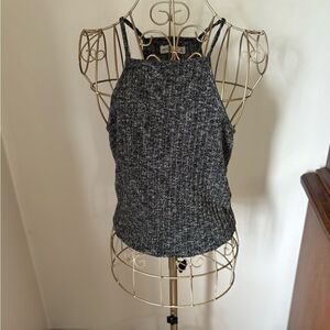 Abercrombie & Fitch Marled Knit High Neck Halter Tank Top Size M
